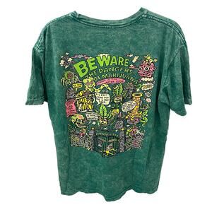 Killer Acid Stoner Graveyard Green Mineral Wash Graphic T-Shirt Men’s XL